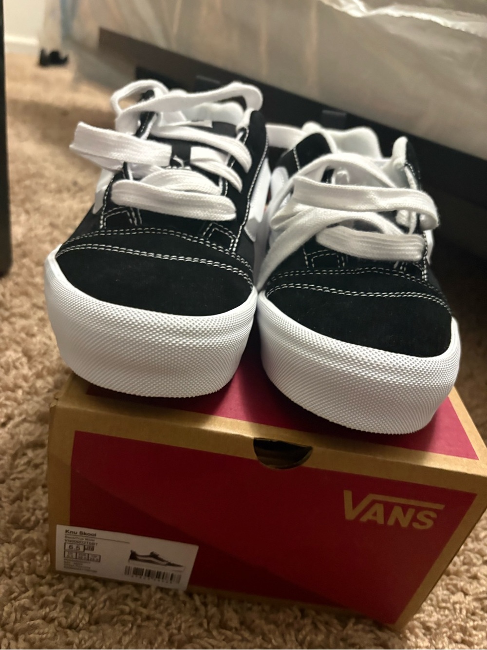 Vans Kids Black & White Old Skool Sneakers - Picture 2 of 5